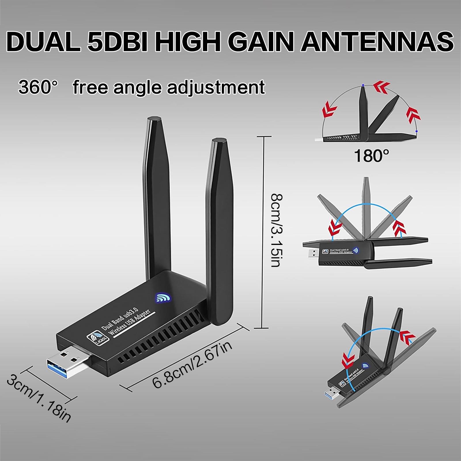 1300Mbps USB WiFi Adapter Dual - Antenna 2.4Ghz review and price