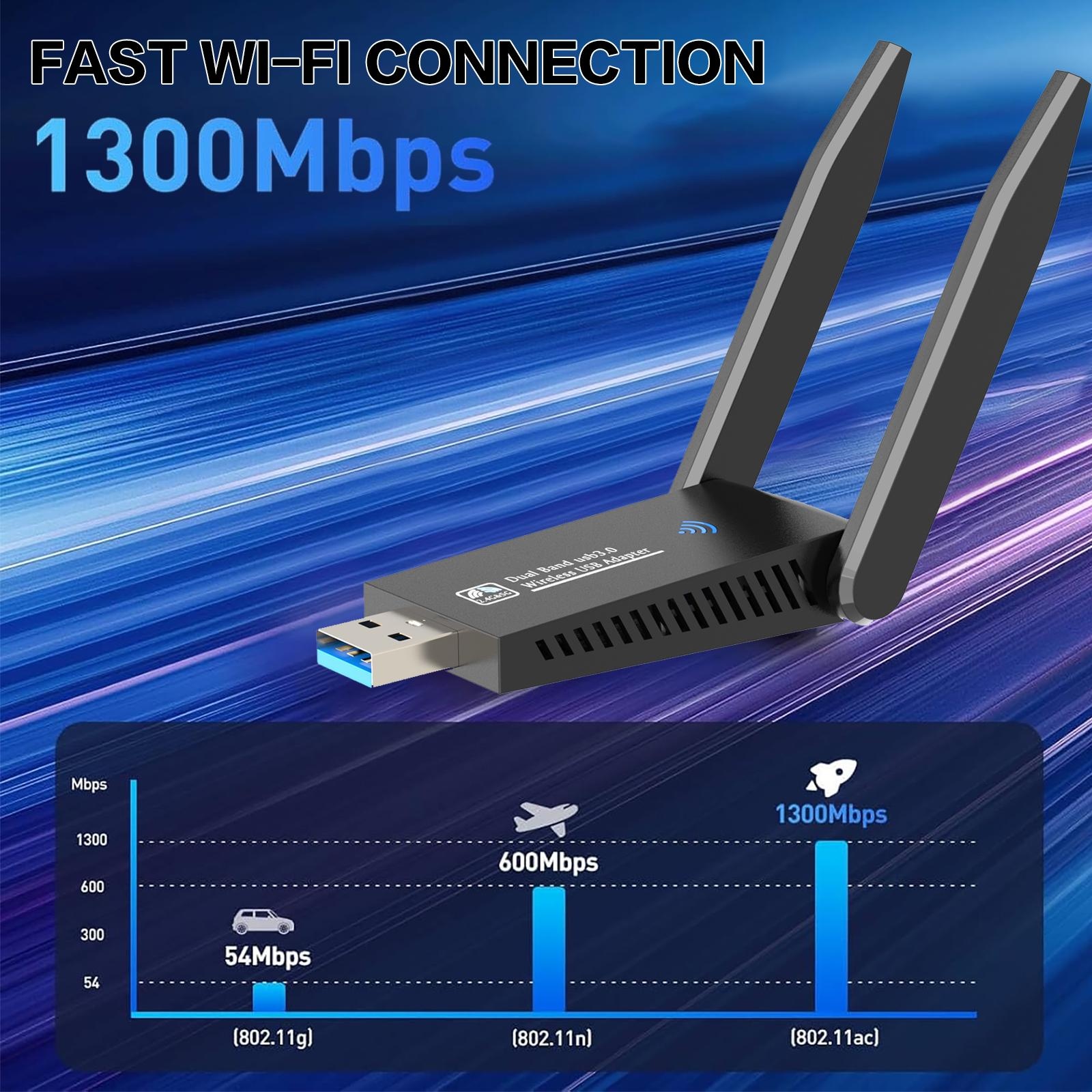 1300Mbps USB WiFi Adapter Dual - Antenna 2.4Ghz review and price