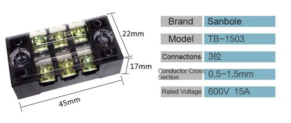 10pcs Dual Row Copper TB-1503  - Screw Terminal Block review and price